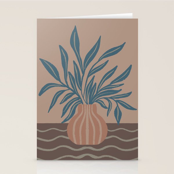 Modern Vase with Tropical Leaves Stationery Card Gallery Image 2
