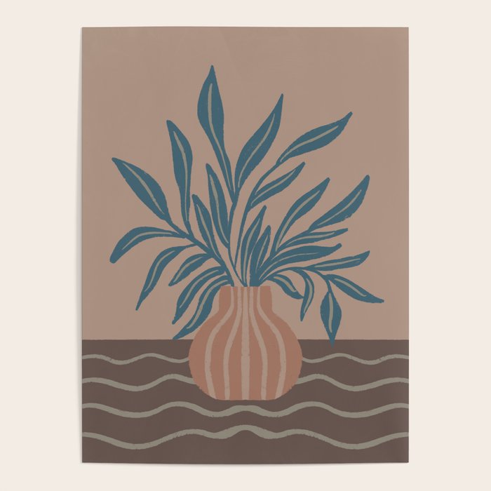 Modern Vase with Tropical Leaves Poster Gallery Image 4