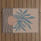 Modern Vase with Tropical Leaves Outdoor Rug Gallery Image 1
