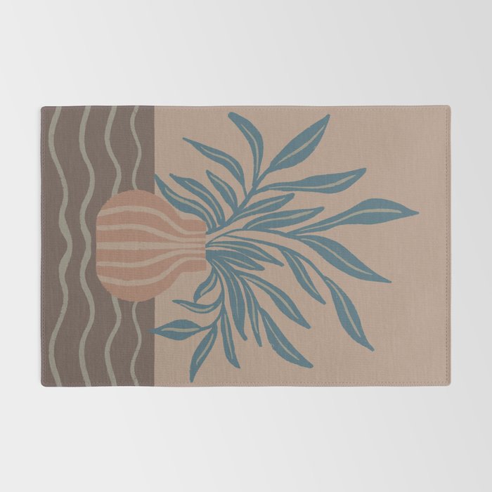 Modern Vase with Tropical Leaves Rug Gallery Image 2