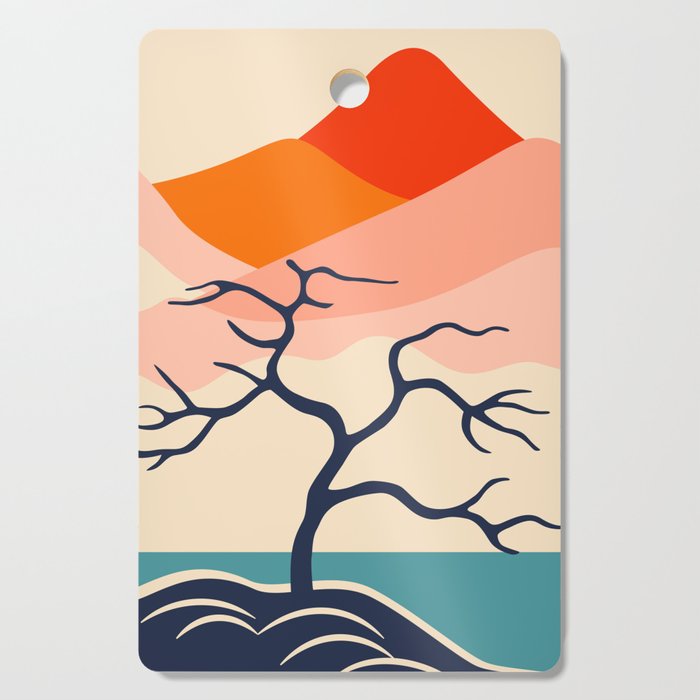 Colorful nature mountain tree landscape Cutting Board Gallery Image 1