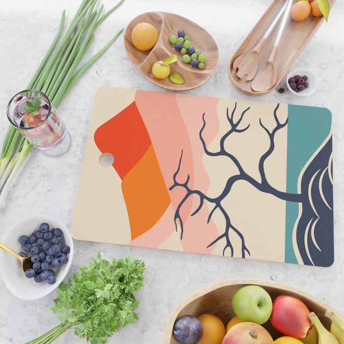 Colorful nature mountain tree landscape Cutting Board Gallery Image 2