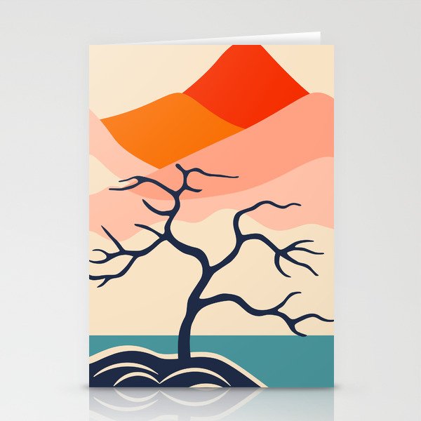 Colorful nature mountain tree landscape Stationery Card Gallery Image 2