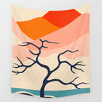 Colorful nature mountain tree landscape Wall Tapestry Gallery Image 4