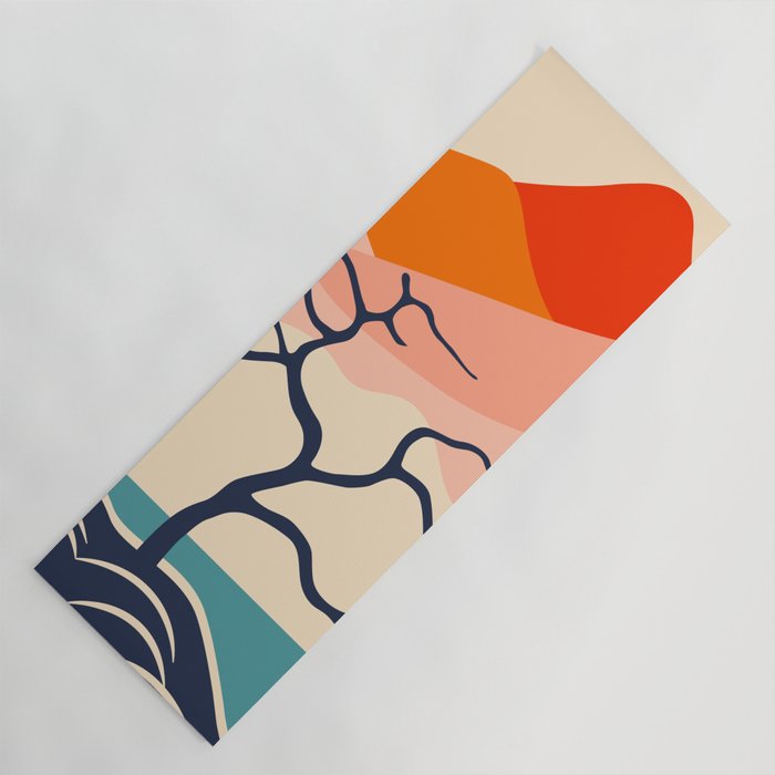 Colorful nature mountain tree landscape Yoga Mat Gallery Image 1