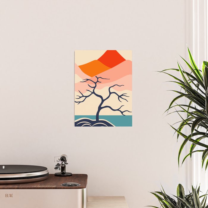 Colorful nature mountain tree landscape Poster Gallery Image 2