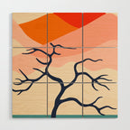 Colorful nature mountain tree landscape Wood Wall Art Gallery Image 1