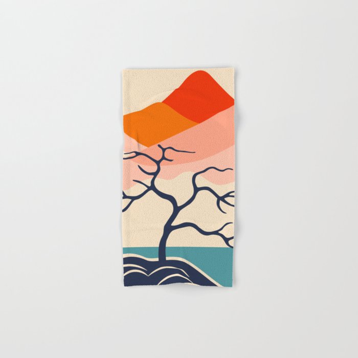 Colorful nature mountain tree landscape Bath Towel Gallery Image 1