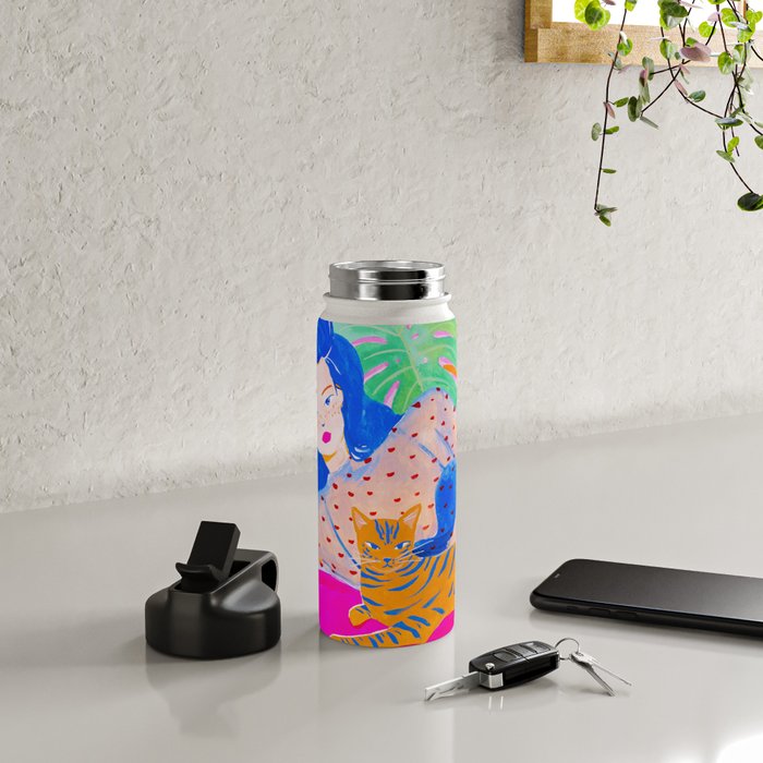 Relaxing with Cat Water Bottle Gallery Image 5