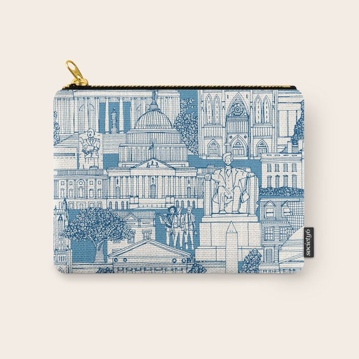Washington DC toile blue Carry All Pouch Gallery Image 1