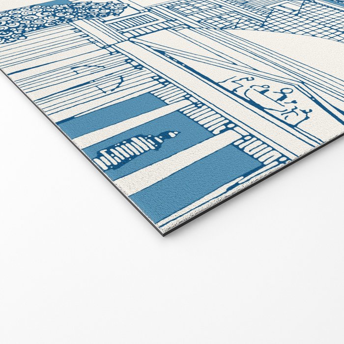 Washington DC toile blue Welcome Mat Gallery Image 2