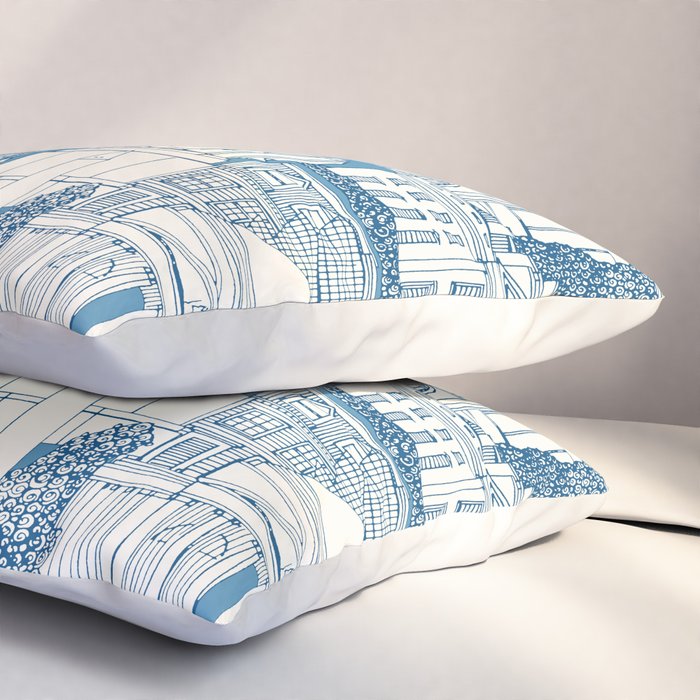 Washington DC toile blue Pillow Sham Gallery Image 3
