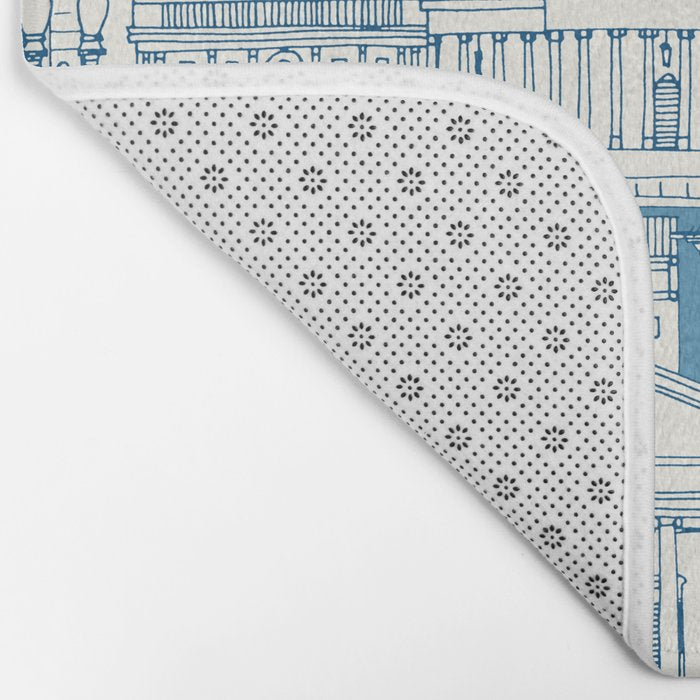 Washington DC toile blue Bath Mat Gallery Image 2