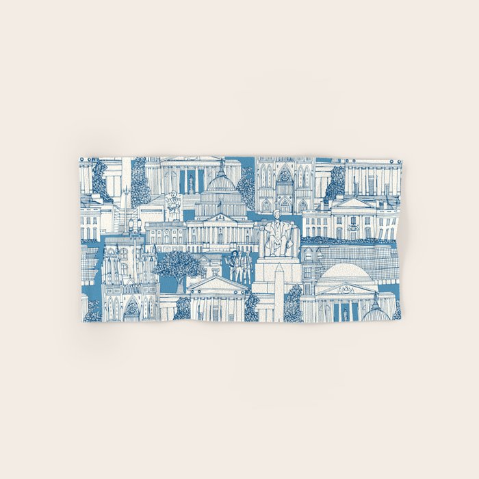 Washington DC toile blue Bath Towel Gallery Image 1