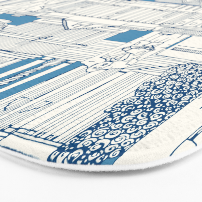 Washington DC toile blue Bath Mat Gallery Image 3