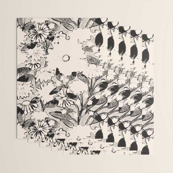 black and white garden Wrapping Paper Gallery Image 3