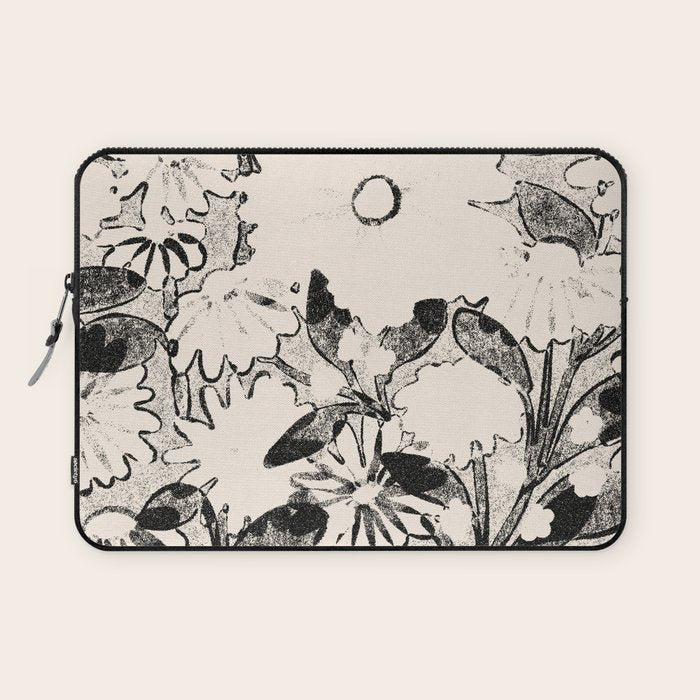 black and white garden Laptop Sleeve Gallery Image 1
