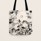 black and white garden Tote Bag Gallery Image 1