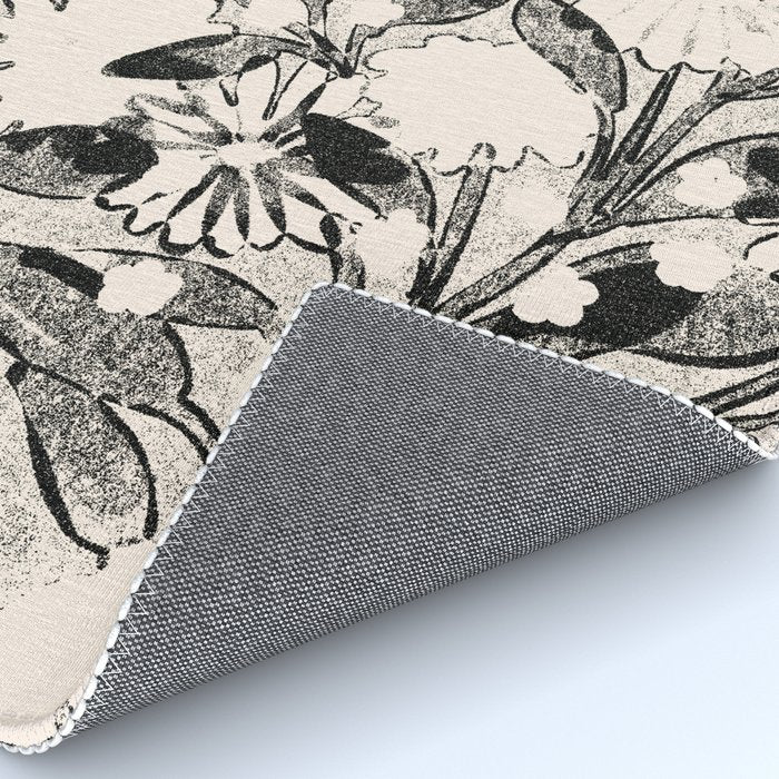 black and white garden Rug Gallery Image 4