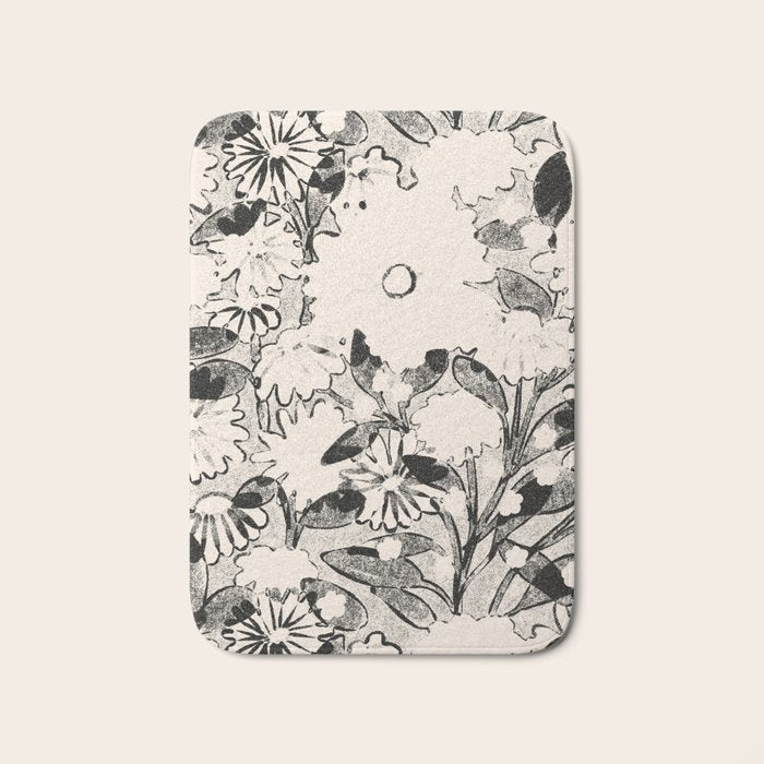 black and white garden Bath Mat Gallery Image 1