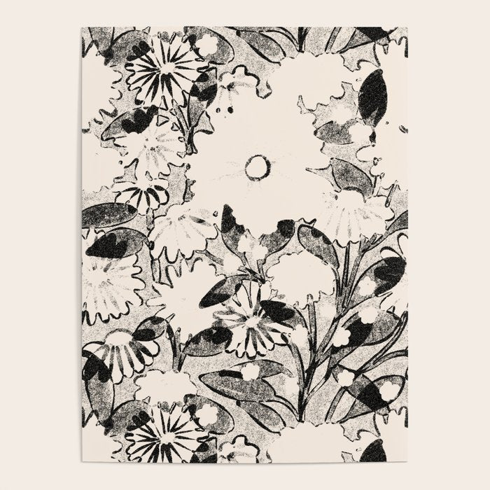 black and white garden Poster Gallery Image 1