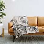 black and white garden Throw Blanket Gallery Image 1