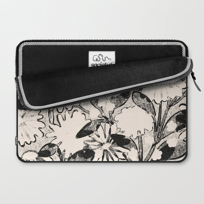 black and white garden Laptop Sleeve Gallery Image 2