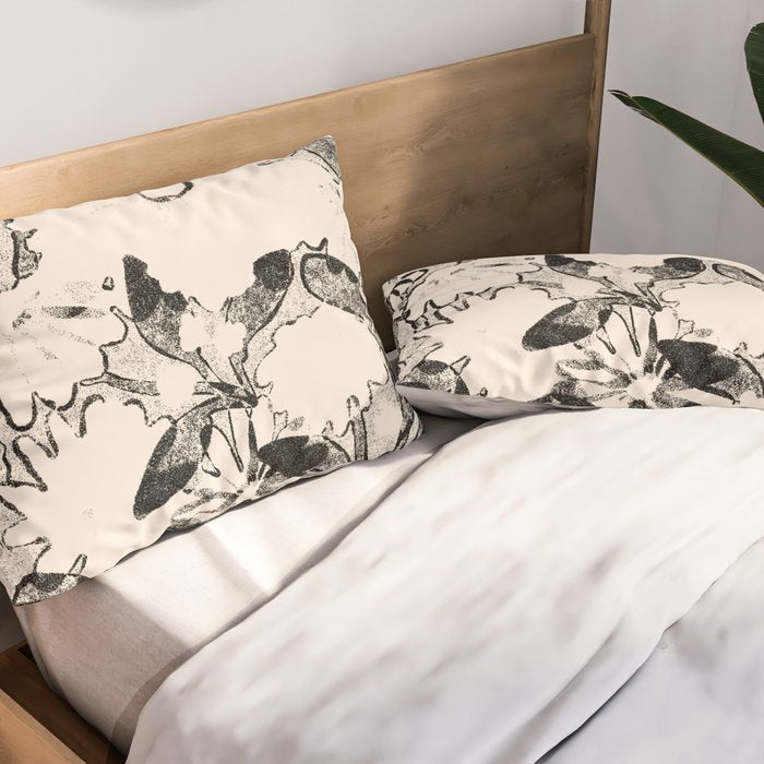 black and white garden Pillow Sham Gallery Image 2