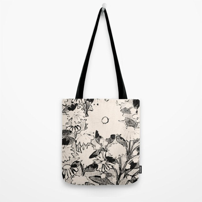 black and white garden Tote Bag Gallery Image 2