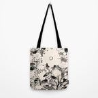 black and white garden Tote Bag Gallery Image 2