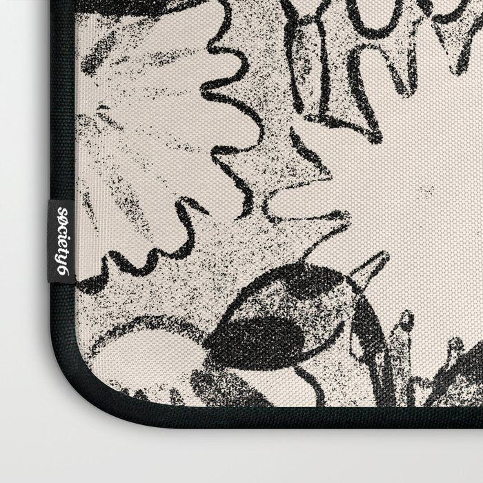 black and white garden Laptop Sleeve Gallery Image 3