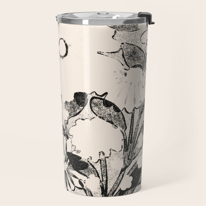 black and white garden Travel Mug Gallery Image 2