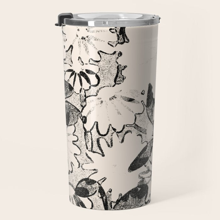 black and white garden Travel Mug Gallery Image 3