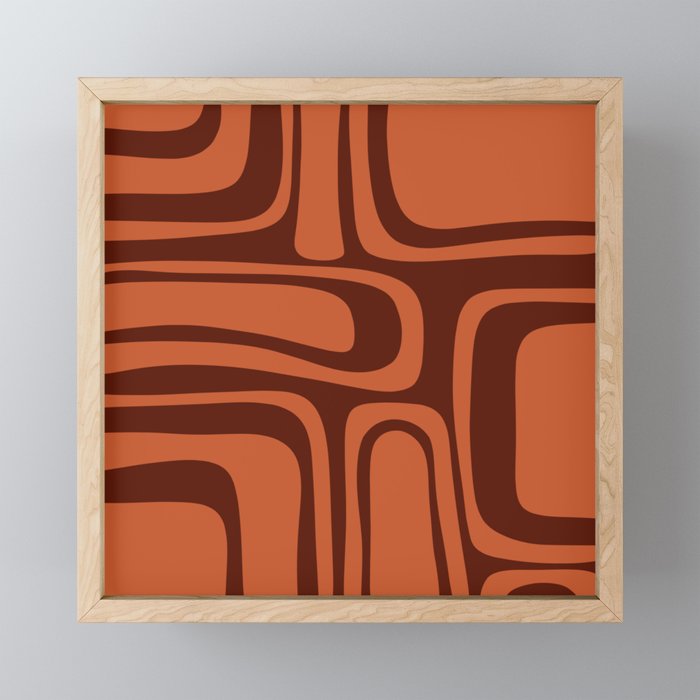 Palm Springs Mid Century Modern Abstract Pattern in Mid Mod Dark Orange Tones Mini Art Print Gallery Image 1