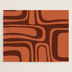Palm Springs Mid Century Modern Abstract Pattern in Mid Mod Dark Orange Tones Jigsaw Puzzle Gallery Image 1