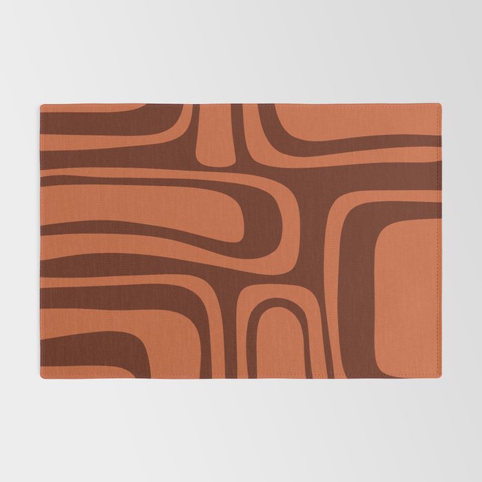 Palm Springs Mid Century Modern Abstract Pattern in Mid Mod Dark Orange Tones Rug Gallery Image 2