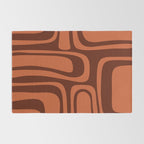 Palm Springs Mid Century Modern Abstract Pattern in Mid Mod Dark Orange Tones Rug Gallery Image 2