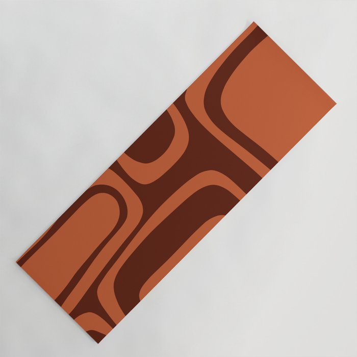 Palm Springs Mid Century Modern Abstract Pattern in Mid Mod Dark Orange Tones Yoga Mat Gallery Image 1
