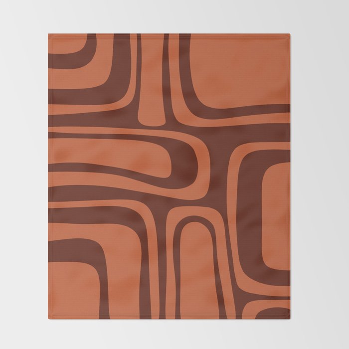 Palm Springs Mid Century Modern Abstract Pattern in Mid Mod Dark Orange Tones Throw Blanket Gallery Image 2