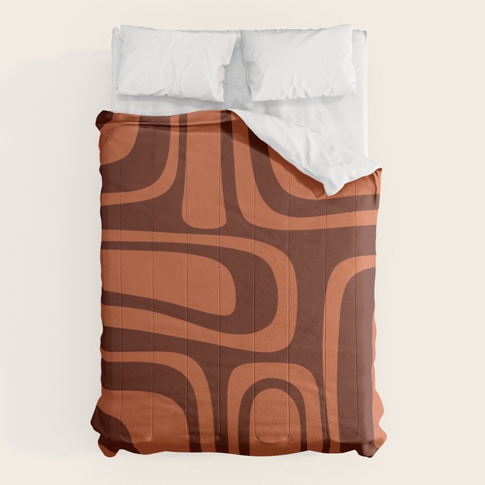 Palm Springs Mid Century Modern Abstract Pattern in Mid Mod Dark Orange Tones Comforter Gallery Image 6