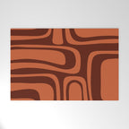 Palm Springs Mid Century Modern Abstract Pattern in Mid Mod Dark Orange Tones Welcome Mat Gallery Image 1