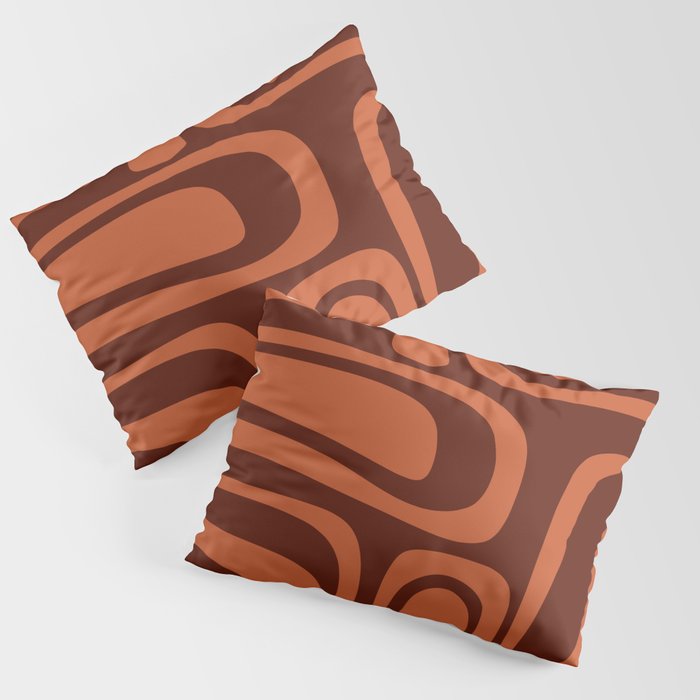 Palm Springs Mid Century Modern Abstract Pattern in Mid Mod Dark Orange Tones Pillow Sham Gallery Image 3