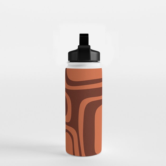 Palm Springs Mid Century Modern Abstract Pattern in Mid Mod Dark Orange Tones Water Bottle Gallery Image 2