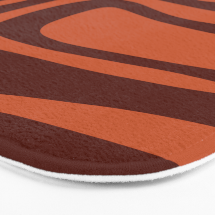 Palm Springs Mid Century Modern Abstract Pattern in Mid Mod Dark Orange Tones Bath Mat Gallery Image 3