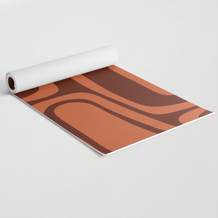 Palm Springs Mid Century Modern Abstract Pattern in Mid Mod Dark Orange Tones Yoga Mat Gallery Image 2