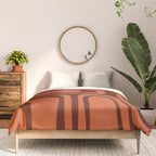 Palm Springs Mid Century Modern Abstract Pattern in Mid Mod Dark Orange Tones Comforter Gallery Image 3