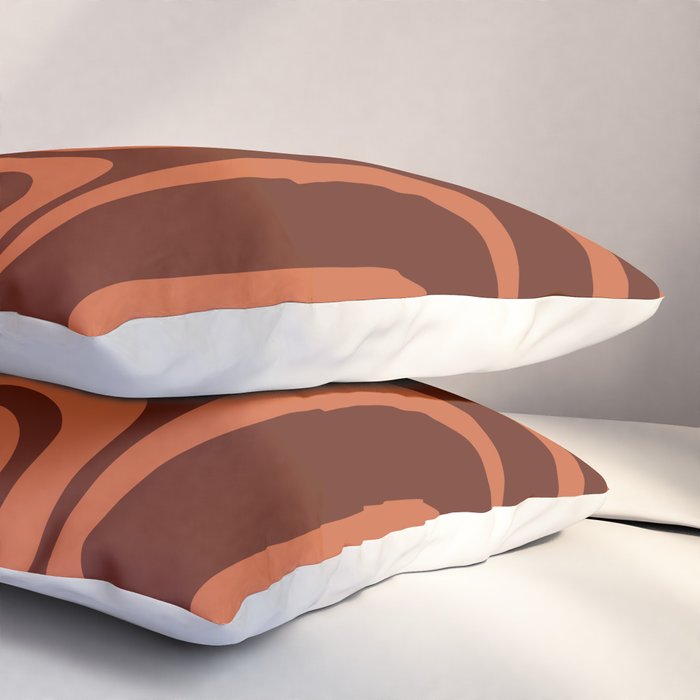 Palm Springs Mid Century Modern Abstract Pattern in Mid Mod Dark Orange Tones Pillow Sham Gallery Image 3