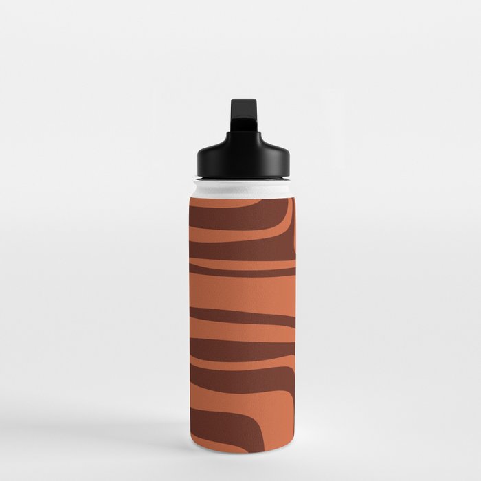 Palm Springs Mid Century Modern Abstract Pattern in Mid Mod Dark Orange Tones Water Bottle Gallery Image 3