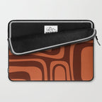 Palm Springs Mid Century Modern Abstract Pattern in Mid Mod Dark Orange Tones Laptop Sleeve Gallery Image 2