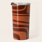 Palm Springs Mid Century Modern Abstract Pattern in Mid Mod Dark Orange Tones Travel Mug Gallery Image 3